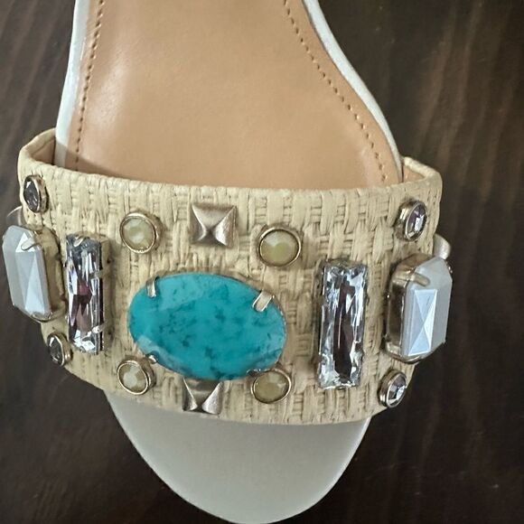 Enzo Angiolini Gavenia, leather and jewel sandals with block heels. - Picture 4 of 8